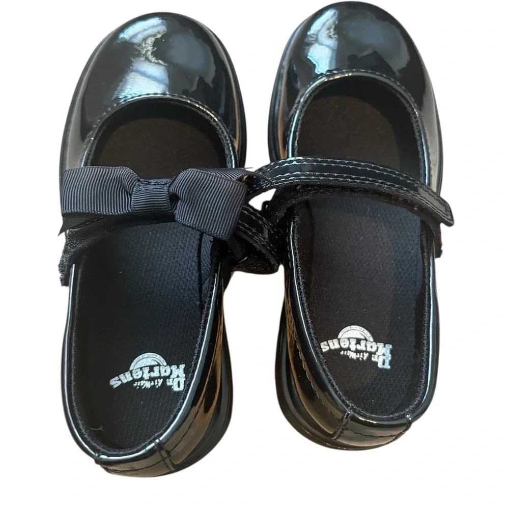 Dr. Martens Mary Jane Toddler Black Patent Leather Dress Shoes